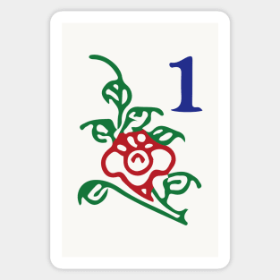 Season Flower Chun 1 Spring 梅 Tile. It's Mahjong Time! Sticker